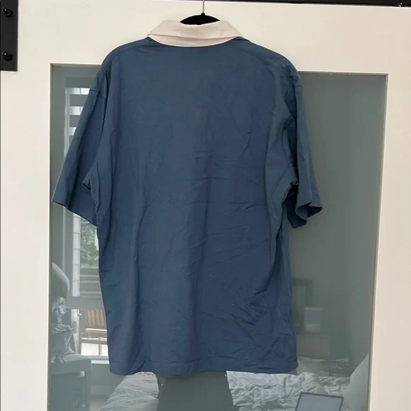 Men's Blue and White Polo Shirt - Picture 4 of 5